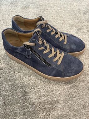 HARTJES Phil Shoes Women’s Sz US 11 UK 8.5 Blue Leather Walking Shoes Suede Jean